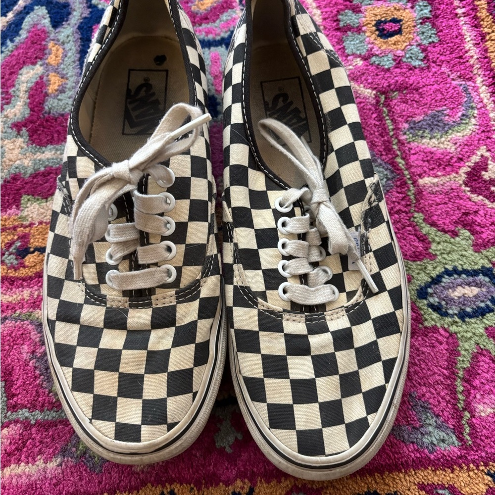 Vans Authentic Black and White Checkerboard Shoes